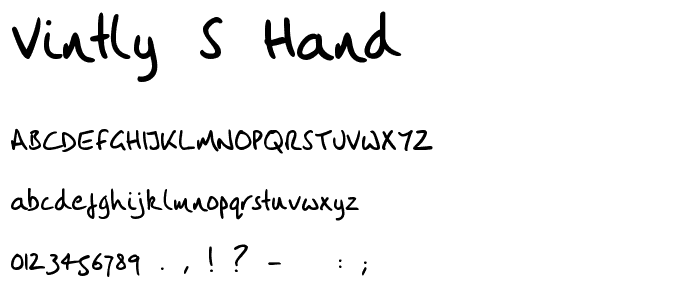 Vintly_s Hand font